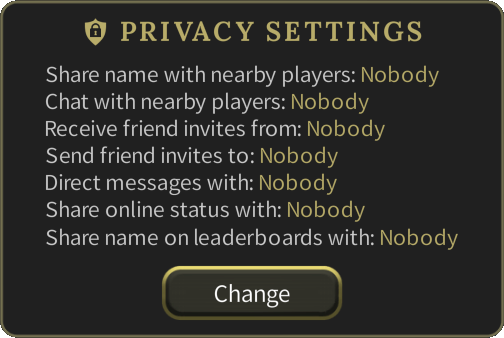 Privacy Settings section